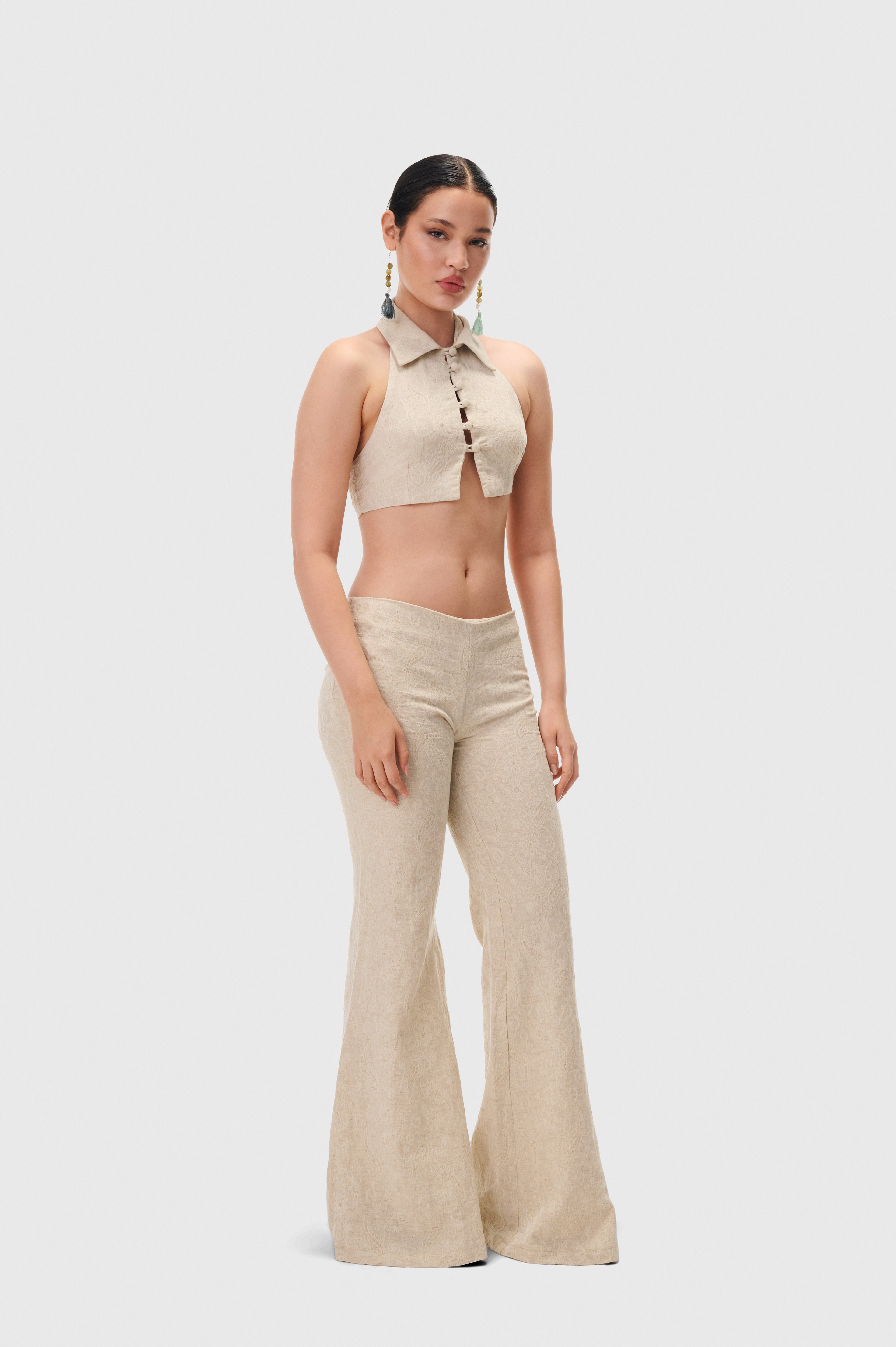 Pearl Dusk Cropped Collar Top