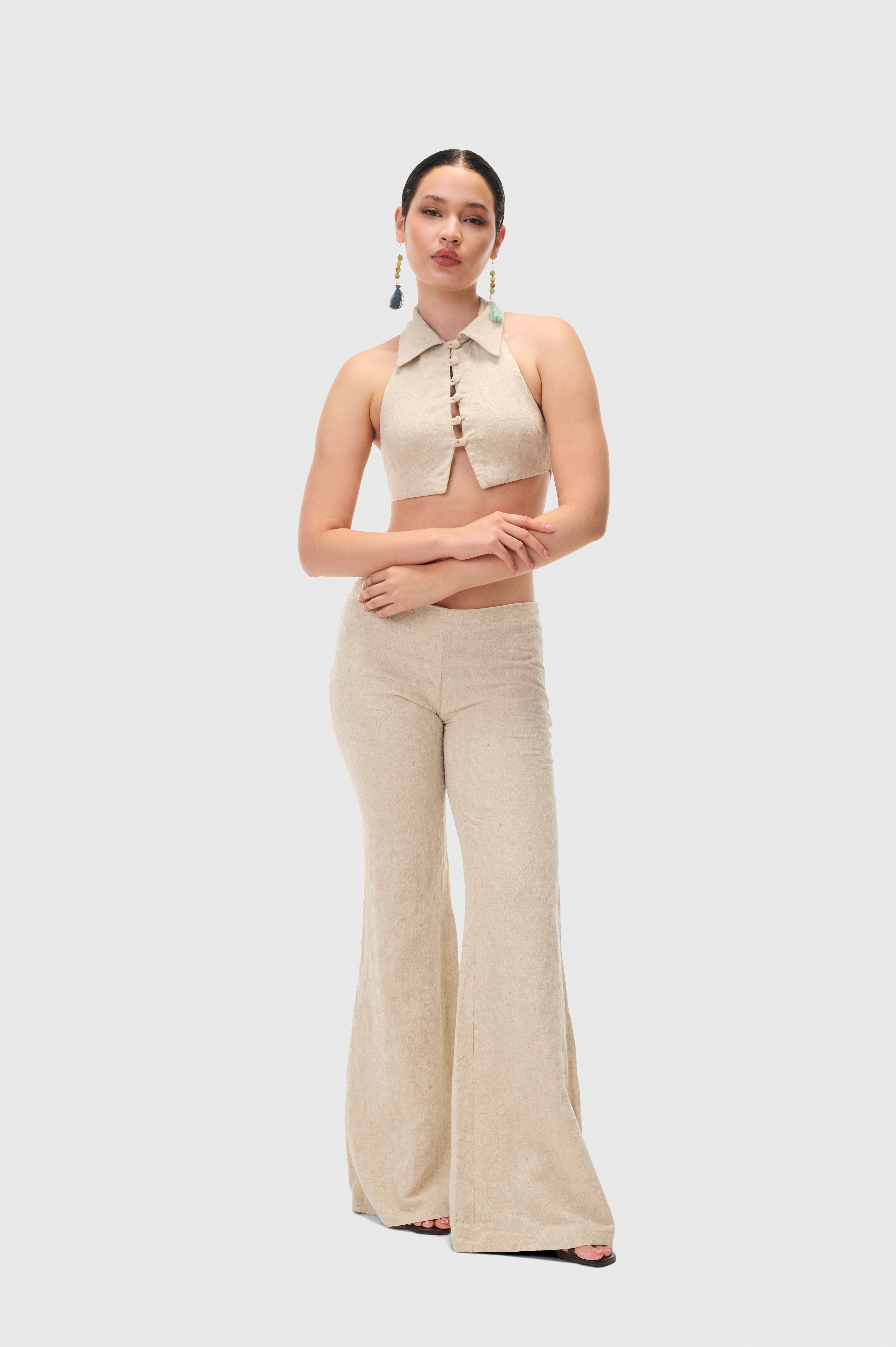 Pearl Dusk Cropped Collar Top