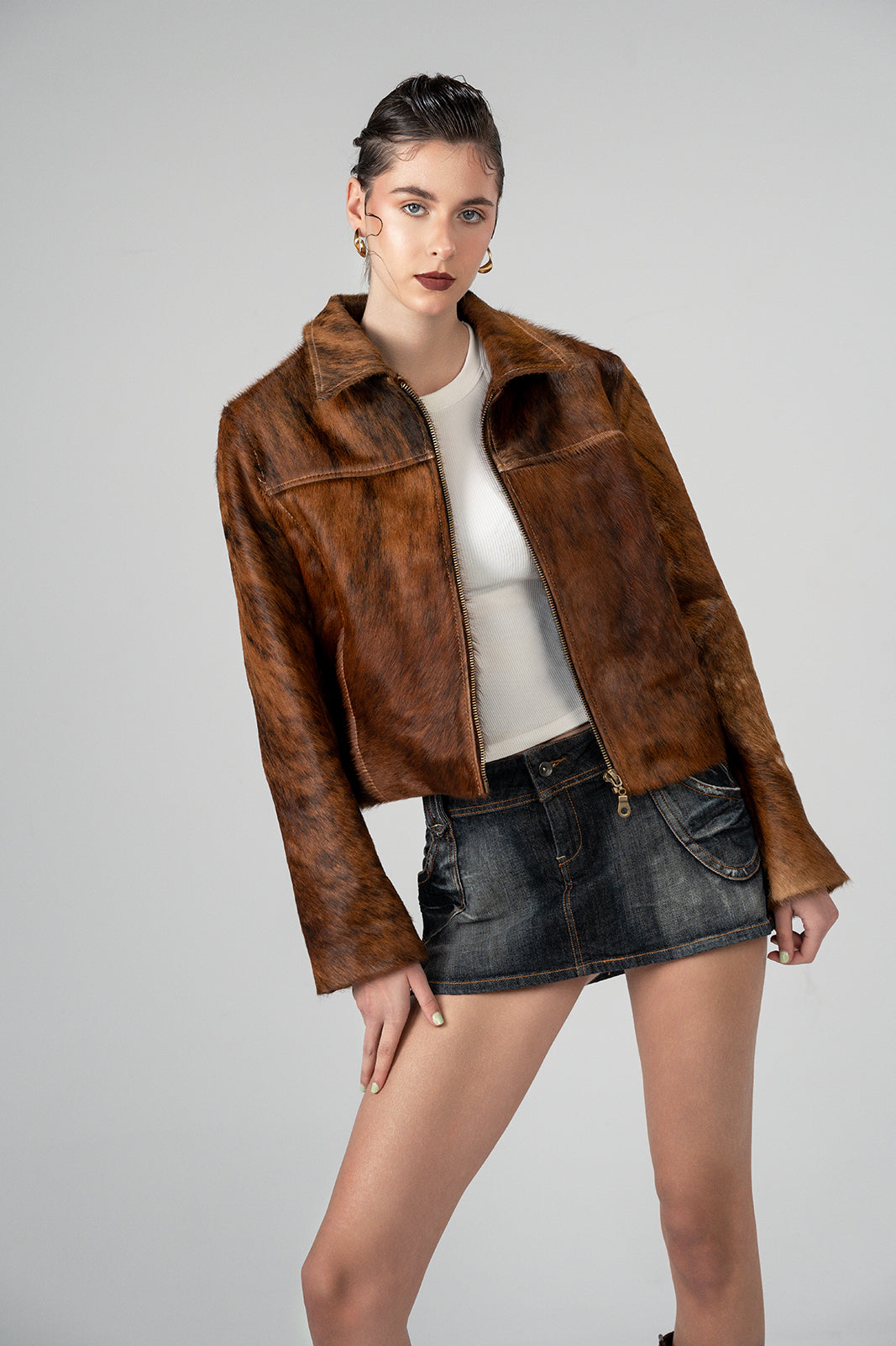 Hair On Hide In Pecan Jacket