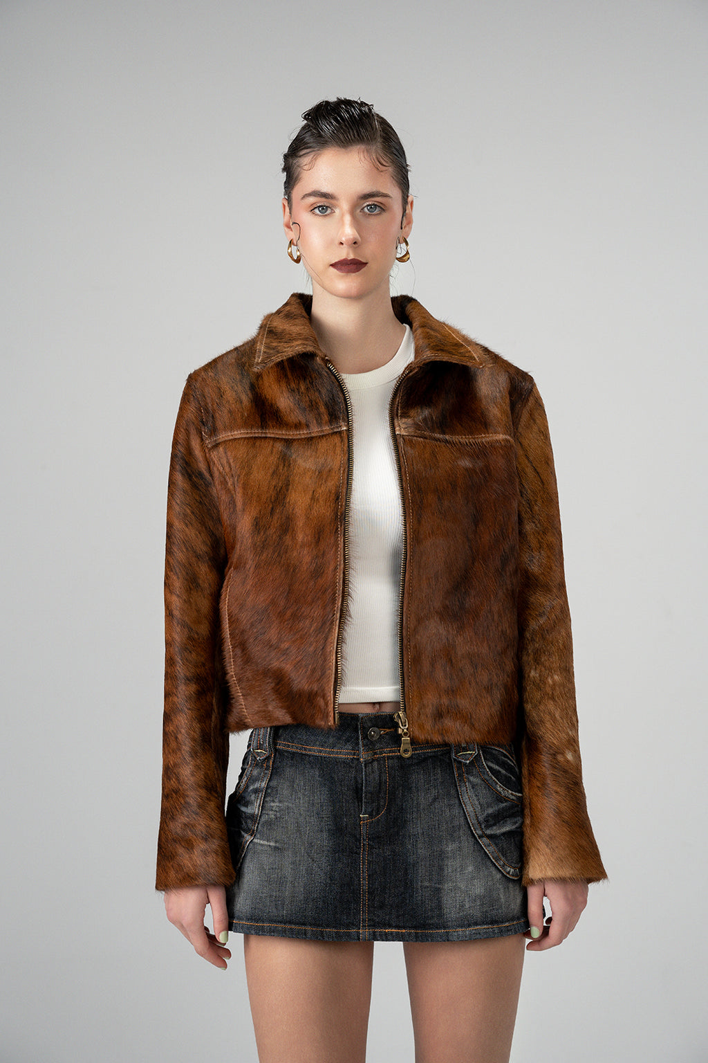 Hair On Hide In Pecan Jacket