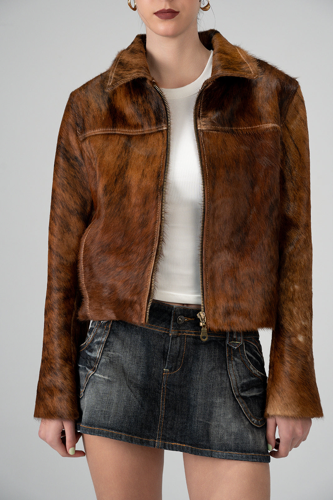 Hair On Hide In Pecan Jacket