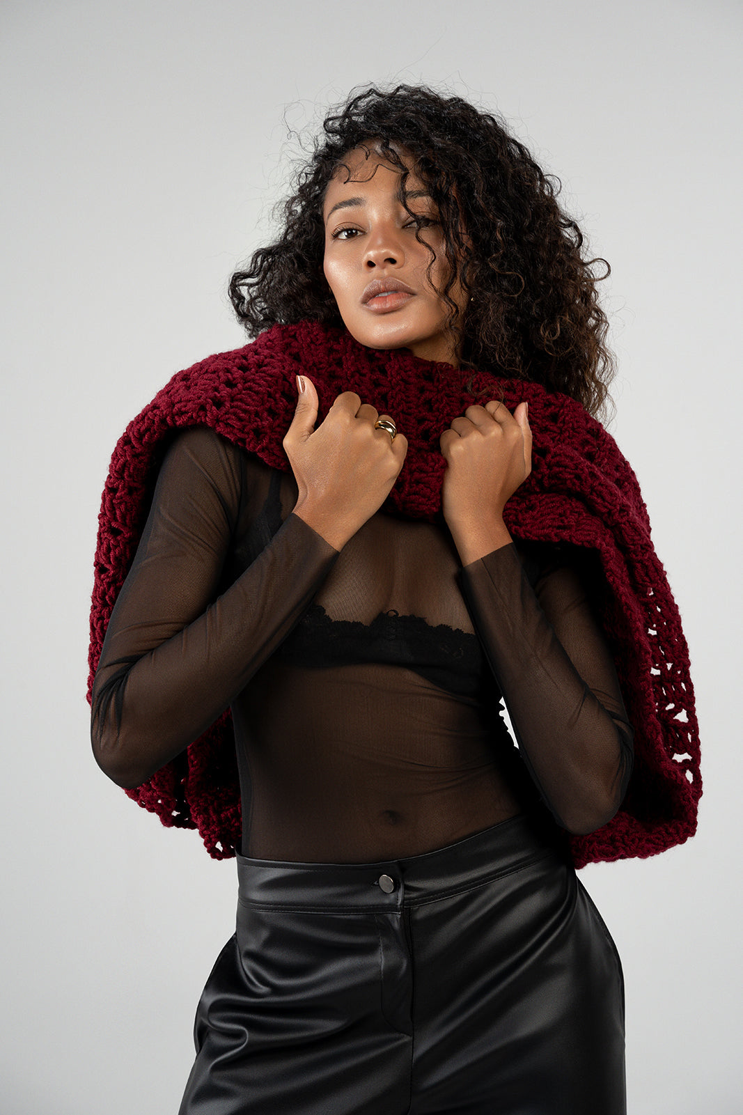 Cotton Wool Yarn Scarf
